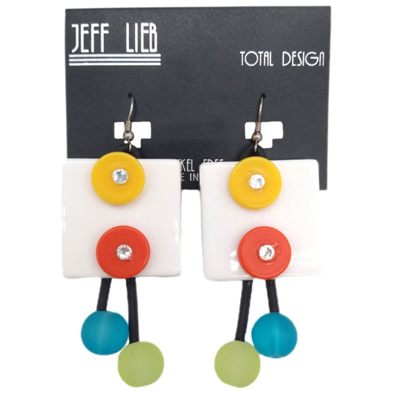 Front of the Multicolor Square Tassel Earrings SKU 23247 from Jeff Lieb