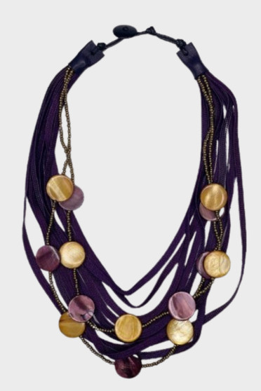 Front of the Purple Rope Beaded Statement Necklace from Alisha D.