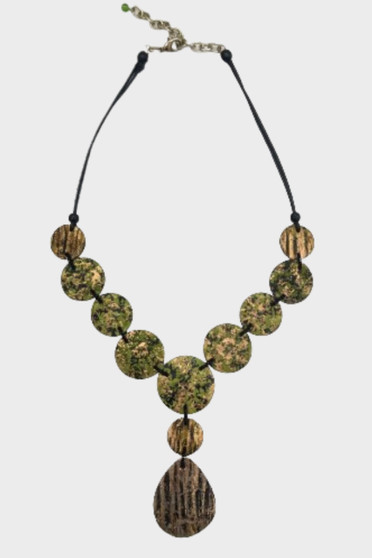 Front of the Camo Statement Necklace from Alisha D.