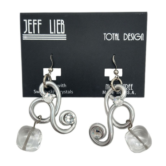 Front of the Translucent Beads Silver Twist Earrings from Jeff Lieb