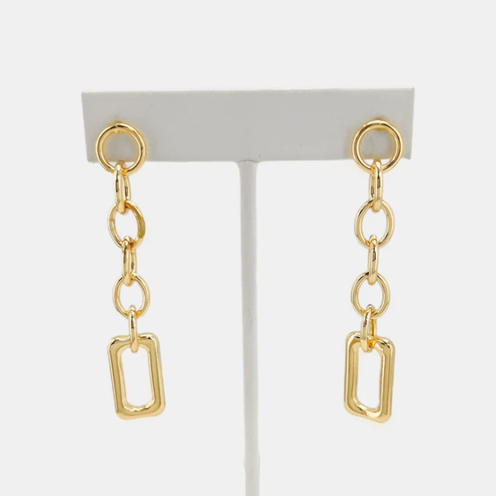 Front of the Gold Chain Link Earrings from OMG Blings