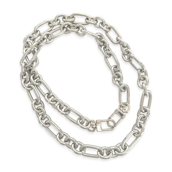 Top view of the Silver Alt Chain Necklace from OMG Blings