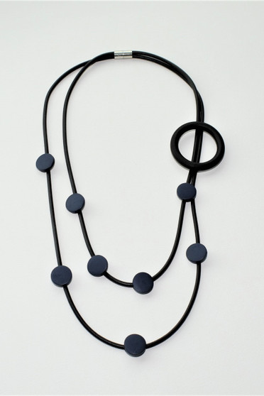 Front of the Neoprene Van Gough Blue Necklace from Laurent Scott