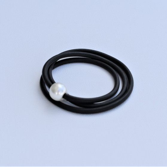 Front of the Neoprene Classic Black Bracelet / Necklace from Laurent Scott