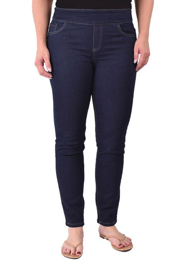 Front of the Classic Hannah Skinny Pull On Jeans from Ethyl in the color blue