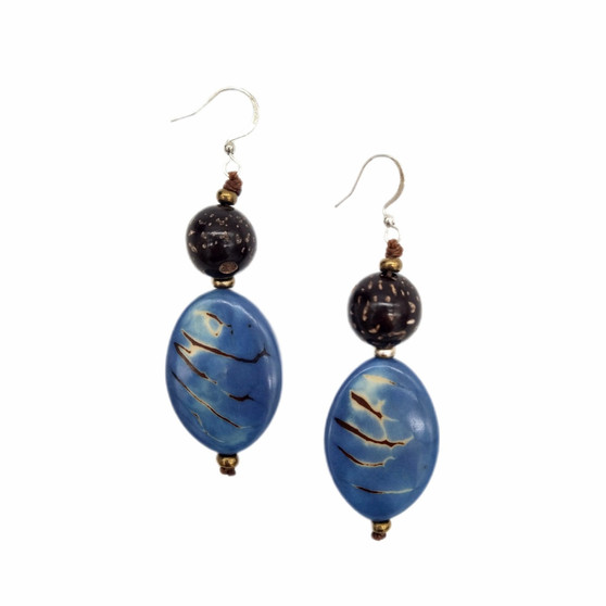 Front of the Lupe Biscayne Bay Earrings from Tagua