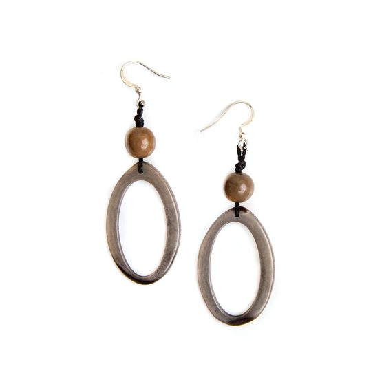 Front of the Ava Gray Earrings  from Tagua