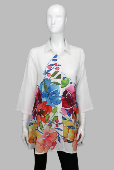 Front of the Multicolor Floral Blouse from Radzoli