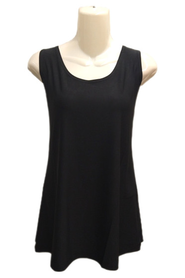 Front of the Scoop Neck Camisole from Fashion Cage style A605 in the color black