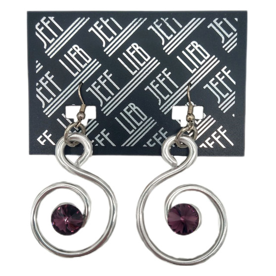 Front of the Purple Stones Twist Earrings SKU 26331 from Jeff Lieb