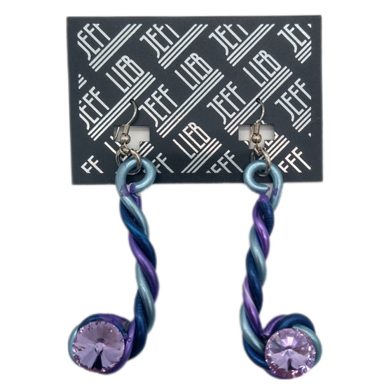 Purple and Blue Twist Wire Earrings SKU 26362 from Jeff Lieb