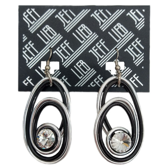 Black and Silver Twist Pendant Earrings SKU 26385 from Jeff Lieb