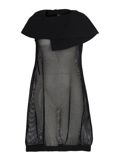 Front of the Mesh Topper Dress from Ever Sassy style 64856 in the color black