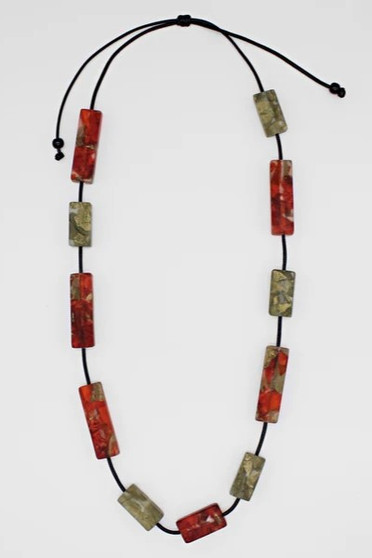 Orange Vega Rectangular Necklace SKU 27268 from Sylca Designs