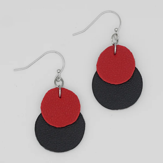 Red Paris Leather Earrings SKU 27263 from Sylca Designs