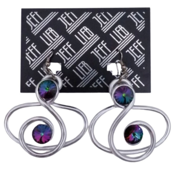 Iridescent Stones Silver Wire Earrings SKU 27389 from Jeff Lieb