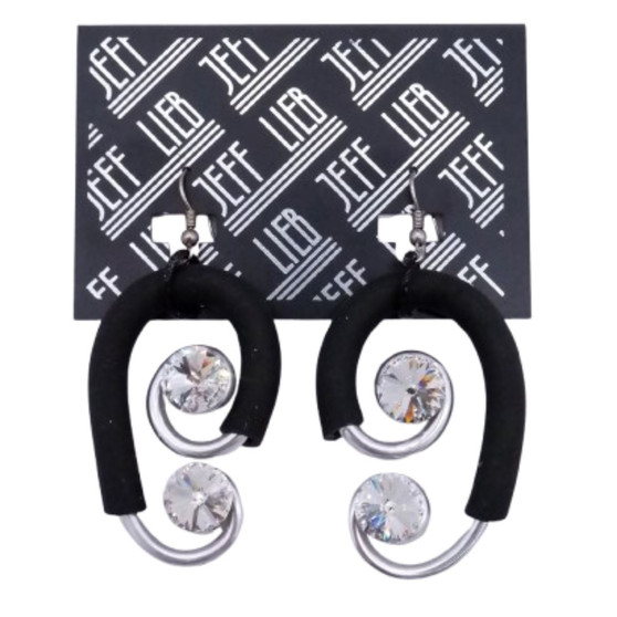 Black Rubber Pendant Earrings SKU 27427 from Jeff Lieb