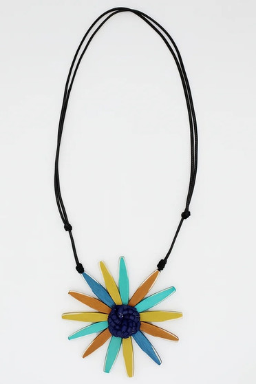 Multi Color Amaya Flower Statement Necklace SKU 23148 from Sylca