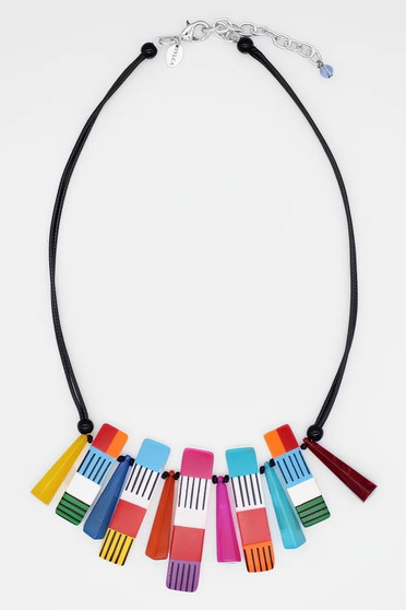 Bright Multi Cascade Charm Necklace SKU 23374 from Sylca