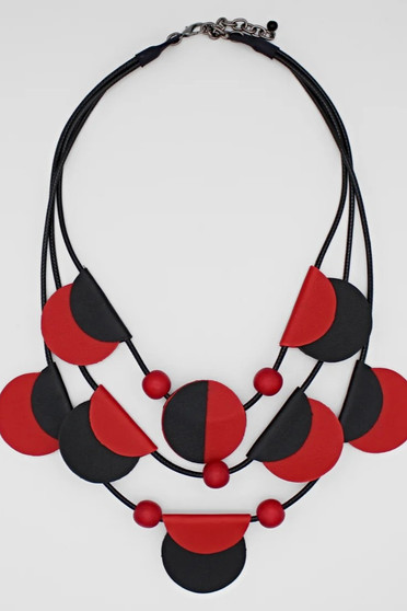 Red Verona Leather Necklace SKU 23139 from Sylca Designs