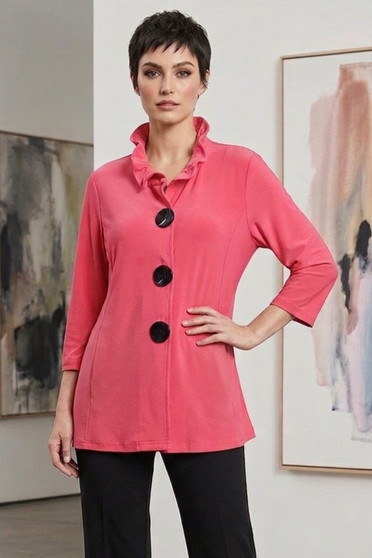 Front of the Fuchsia Wire Collar Jacket style T6134-32 from Tango Mango