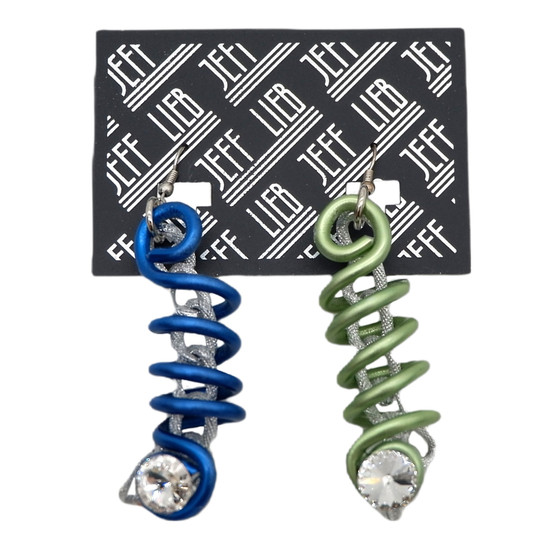 Blue and Green Spiral Earrings SKU 28553 from Jeff Lieb