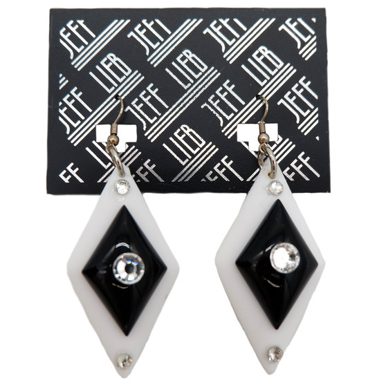 Black and White Diamond Shape Earrings SKU 28622 from Jeff Lieb