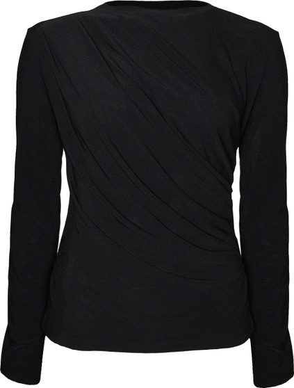 Front of the Side Pleat Ruched Top style BCT2581 from Insight in the color black