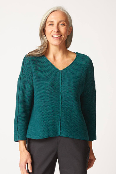 Front of the Fireside Knit Top style 83488 from Habitat in the color juniper