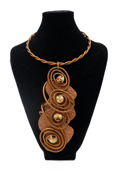 Bronze Statement Twist Wire Necklace SKU 29599 from Jeff Lieb