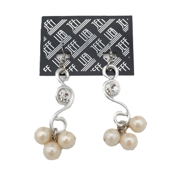 Silver & Pearls Pendant Earrings SKU 29485 from Jeff Lieb