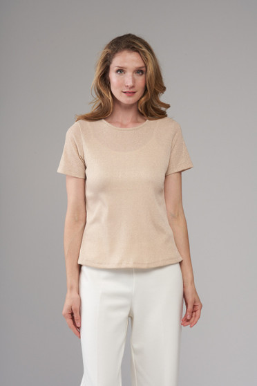 Front of the Metallic T-Shirt style BCT10154A from Insight in the color gold