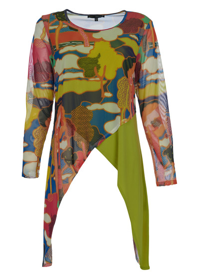 Front of the Mabel Misaki Print Tunic style SH-4686 from Kozan