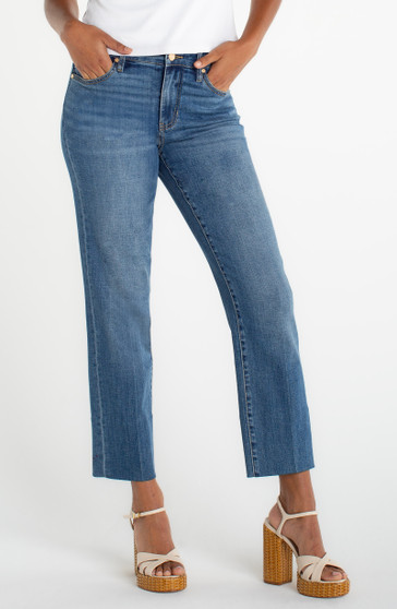 Front of the Kennedy Crop Straight With Blind Hem style LM3160CH4 from Liverpool Jeans in the Newport Beach color
