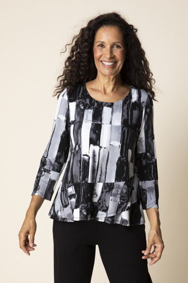 Front of the Brushstroke Wrap Top style 57522 from Habitat in the color midnight