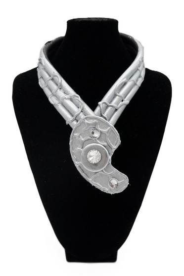 Silver Chunky Rubber Necklace SKU 30704 from Jeff Lieb