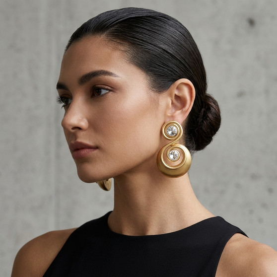 Gold-Tone Stud Back Earrings SKU 30708 from Jeff Lieb