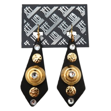Black & Gold-Tone Pendant Earrings SKU 30710 from Jeff Lieb