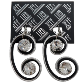 Black & Silver Wire Pendant Earrings SKU 30722 from Jeff Lieb