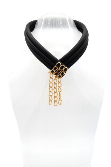 Gold-Tone Chain Link Rubber Necklace SKU 30725 from Jeff Lieb