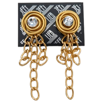 Gold-Tone Chain Link Stud Earrings SKU 30734 from Jeff Lieb