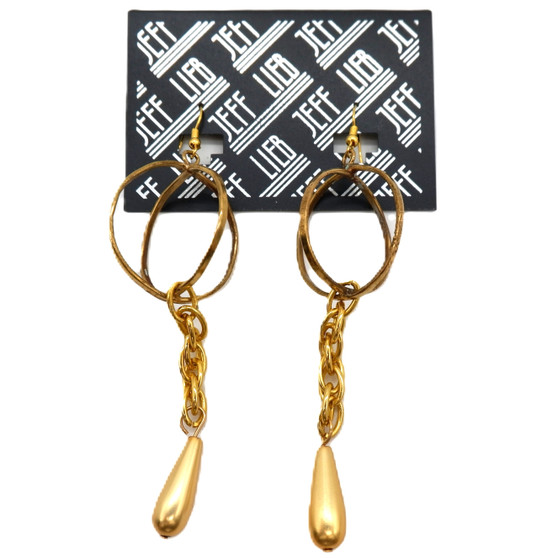 Gold-Tone Hoop Pendant Earrings SKU 30740 from Jeff Lieb