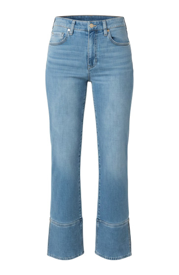Front of the Kennedy Straight Jeans with Wide Cuff & Slits style LM3175SS8 from Liverpool Jeans in the color cowboy sky