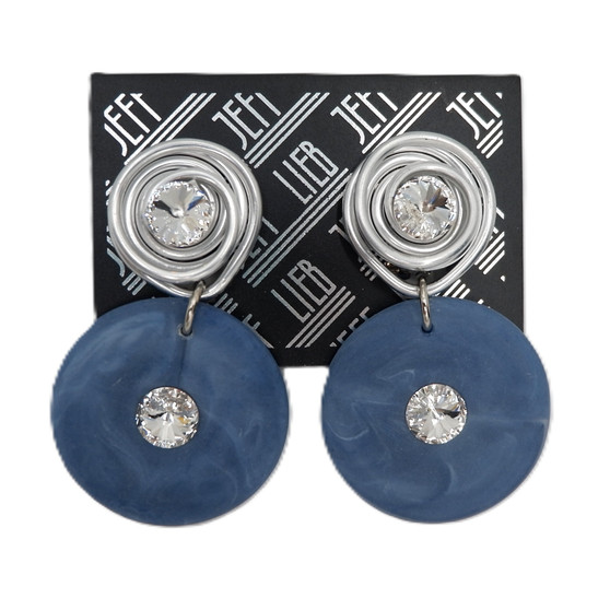 Denim Blue Stone Clip-On Earrings SKU 29476 from Jeff Lieb