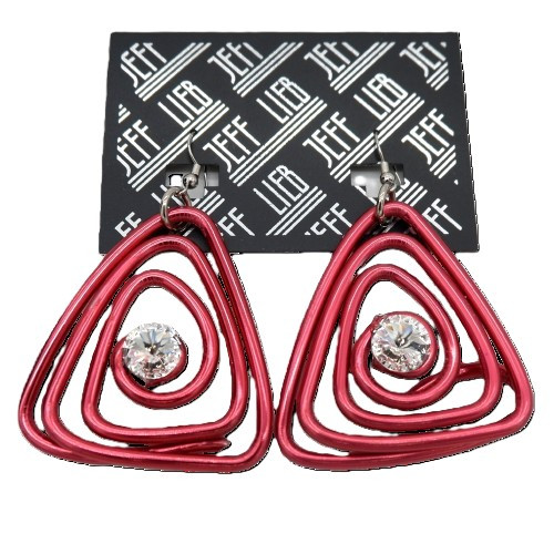 Red Triangular Twist Wire Earrings SKU 31202 from Jeff Lieb