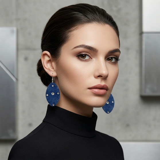Denim Stone Pendant Earrings SKU 31206 from Jeff Lieb