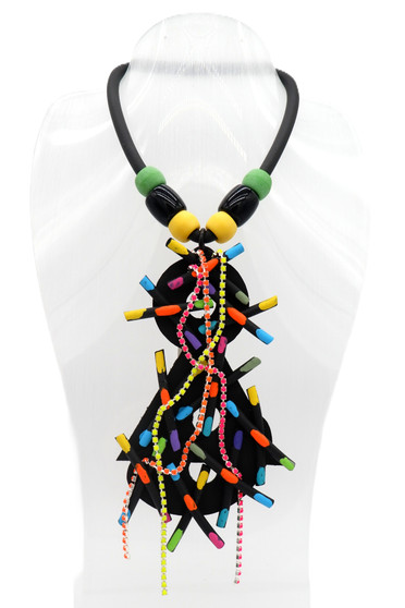 Neon Multicolor Statement Rubber Necklace SKU 31209 from Jeff Lieb