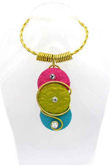 Neon Twist Wire Statement Necklace SKU 31223 from Jeff Lieb