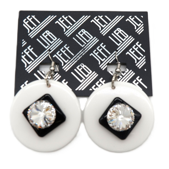 Black & White Circle Pendant Earrings SKU 31247 from Jeff Lieb