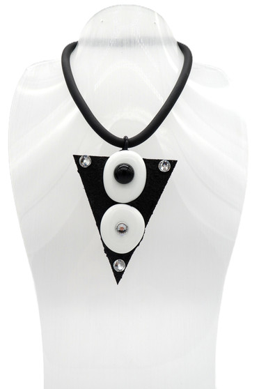 Black & White Geometric Rubber Necklace SKU 31248 from Jeff Lieb